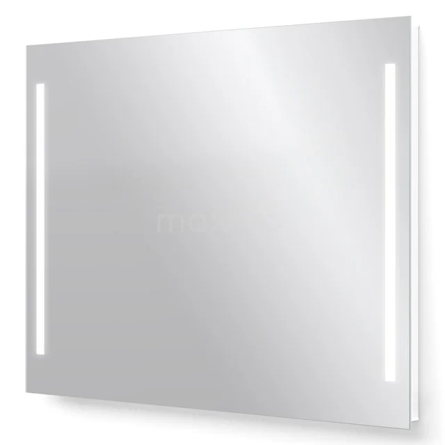 Novo Badezimmerspiegel mit LED-Beleuchtung | 100x75cm Dimmer und Steckdose M34-1000-55671 Rechteckiger Spiegel mit integrierter LED-Beleuchtung, ideal für moderne Bäder, minimalistisches Design mit Glasoberfläche.