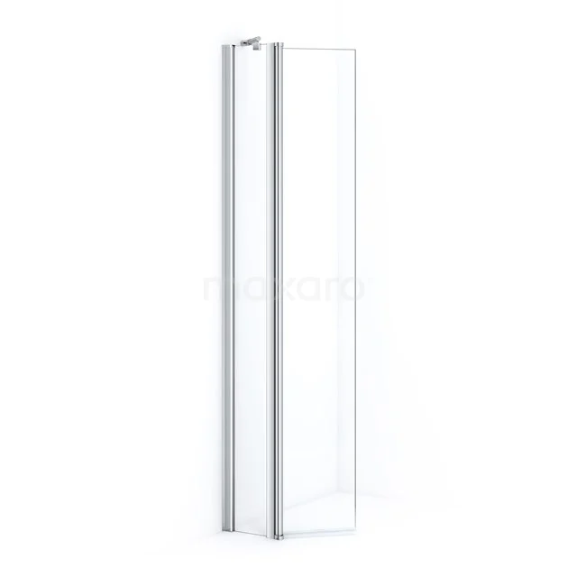 Zircon Comfort Walk-in shower | 20 cm Chrome Clear glass Fixed wall with hinged side panel GHD-0235011C