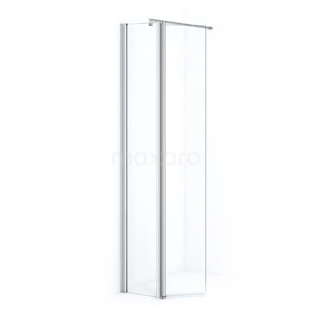 Zircon Comfort Walk-in shower | 40 cm Chrome Clear glass Fixed wall with hinged side panel GHD-0435013C