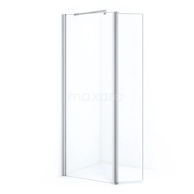 Zircon Comfort Walk-in shower | 70 cm Chrome Clear glass Fixed wall with hinged side panel GHD-0735011C