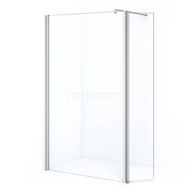 Zircon Comfort Walk-in shower | 120 cm Chrome Clear glass Fixed wall with hinged side panel GHD-1235013C