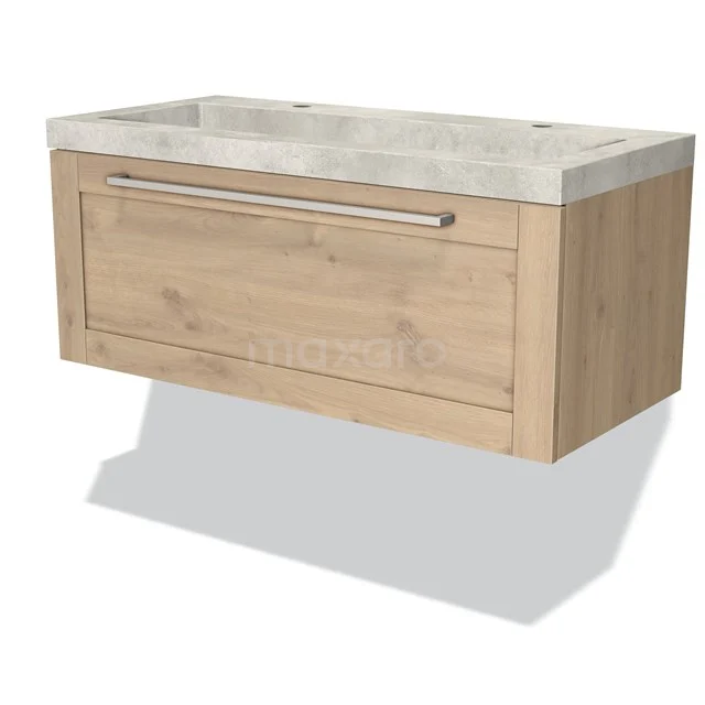 Wooden bathroom unit with drawers, beige wood look, marble vanity units with basin and ample storage space, ideal for modern bathroom style.