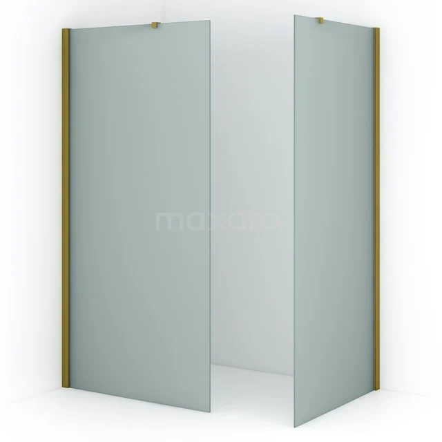 Diamond Walk-in shower | 100x90 cm Gold Frosted glass 2 fixed walls IDB1009417GGN