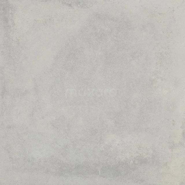 Graue keramische Badezimmerfliese mit Betoneffekt, quadratischem Design und matter Oberfläche für einen modernen Look.