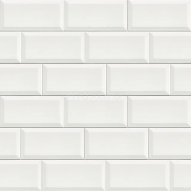 Weiße keramische U-Bahn-Fliese für Badezimmerwand, glänzende Oberfläche und rechteckige Form, ideal für einen zeitlosen Look.