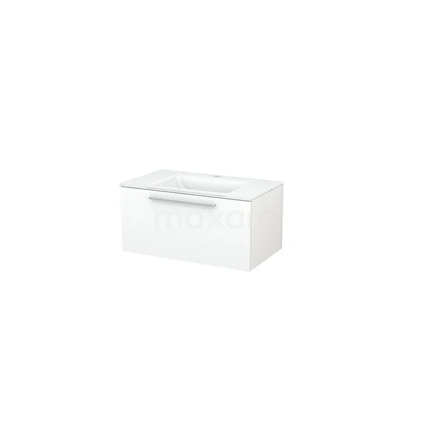 White bathroom unit with rectangular shape, glossy finish and single drawers, ideal for stylish storage solutions.