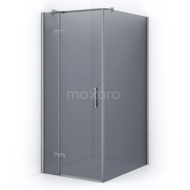 Glass corner shower cabin with clear sliding doors, sleek minimalist design for modern bathrooms.
