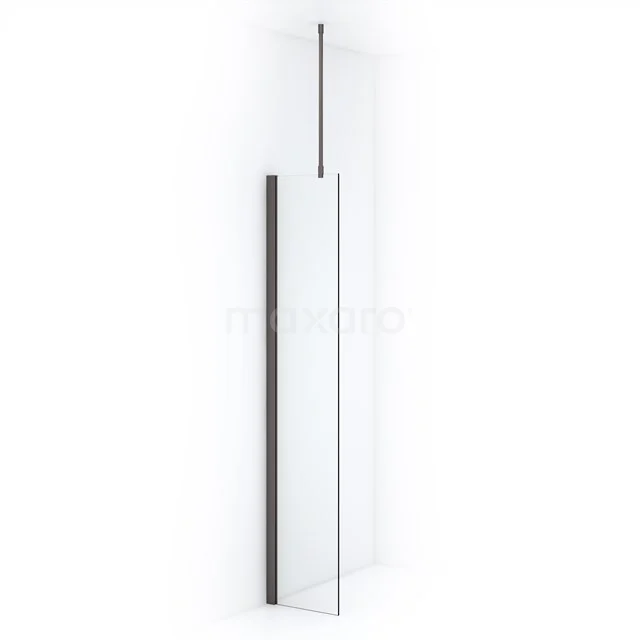 Diamond Inloopdouche | 30 cm Zwart metaal Helder glas Vaste wand IDA03710ZMN