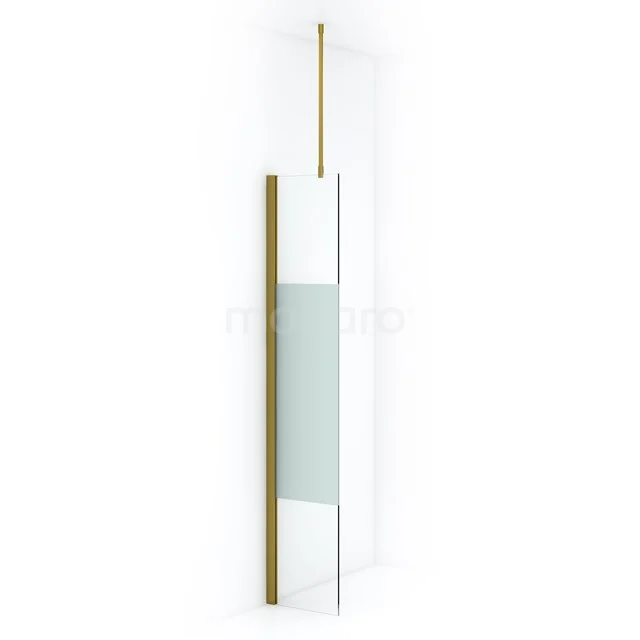 Diamond Inloopdouche | 30 cm Goud Helder met matte strook Vaste wand IDA03713GGN