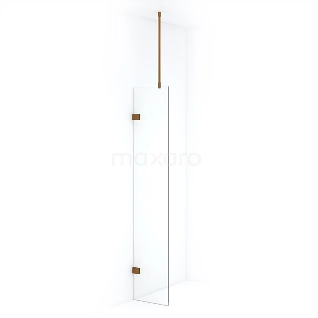 Diamond Inloopdouche | 30 cm Koper Helder glas Vaste wand IDA03720KP