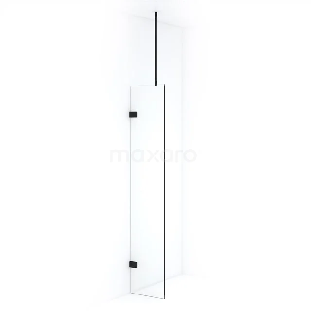 Diamond Inloopdouche | 30 cm Mat zwart Helder glas Vaste wand IDA03720MB