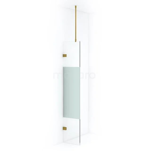 Diamond Inloopdouche | 30 cm Goud Helder met matte strook Vaste wand IDA03723GG