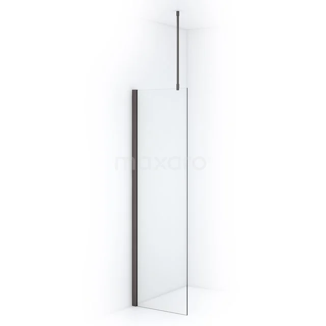 Diamond Inloopdouche | 60 cm Zwart metaal Helder glas Vaste wand IDA06710ZMN