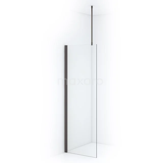 Diamond Inloopdouche | 70 cm Zwart metaal Helder glas Vaste wand IDA07710ZMN