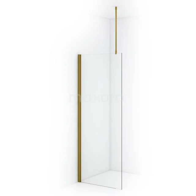 Glasene Duschwand mit goldfarbenen Profilen, elegantes Design, ideal für einen modernen Badezimmerstil.