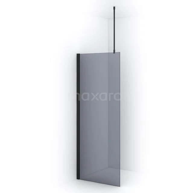 Diamond Inloopdouche | 80 cm Zwart chroom Rookglas Vaste wand IDA08711BCN