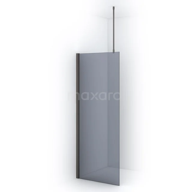 Diamond Inloopdouche | 80 cm Zwart metaal Rookglas Vaste wand IDA08711ZMN