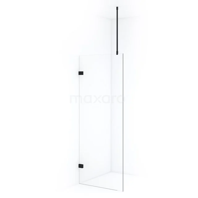 Diamond Inloopdouche | 80 cm Mat zwart Helder glas Vaste wand IDA08720MB