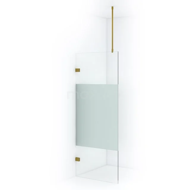 Diamond Inloopdouche | 80 cm Goud Helder met matte strook Vaste wand IDA08723GG