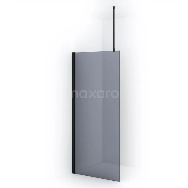 Diamond Inloopdouche | 90 cm Mat zwart Rookglas Vaste wand IDA09711MB