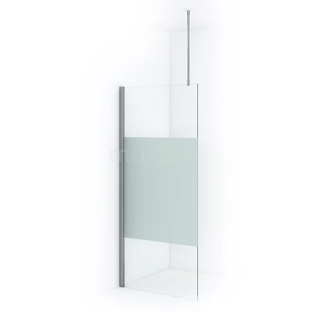 Diamond Inloopdouche | 90 cm Chroom Helder met matte strook Vaste wand IDA09713C