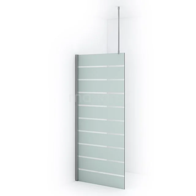 Diamond Inloopdouche | 90 cm Chroom Helder met matte strepen Vaste wand IDA09716C