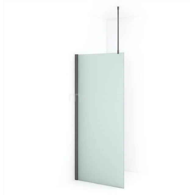 Diamond Inloopdouche | 90 cm Zwart metaal Matglas Vaste wand IDA09717ZMN