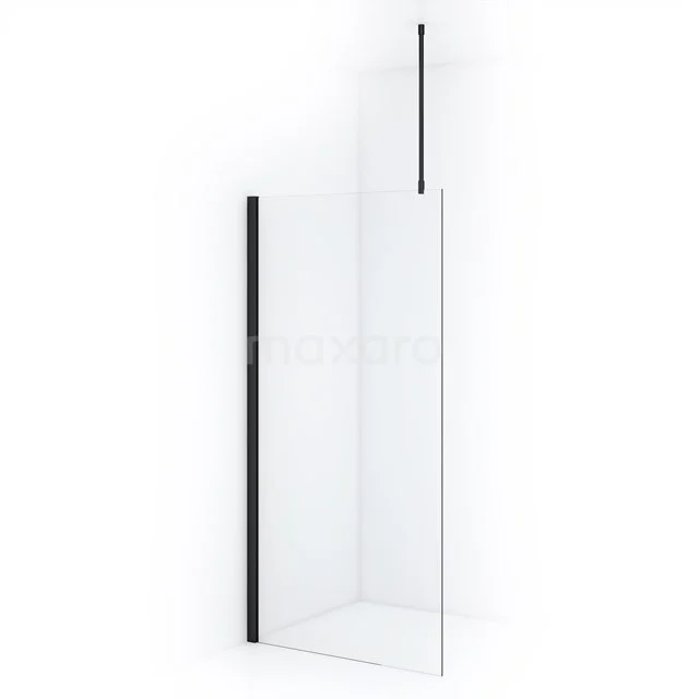 Diamond Inloopdouche | 100 cm Zwart chroom Helder glas Vaste wand IDA10710BC