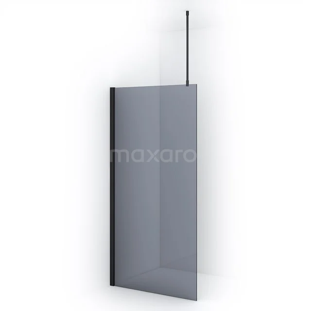 Diamond Inloopdouche | 100 cm Zwart chroom Rookglas Vaste wand IDA10711BCN