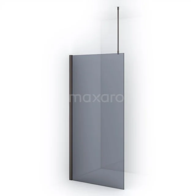 Diamond Inloopdouche | 100 cm Zwart metaal Rookglas Vaste wand IDA10711ZMN