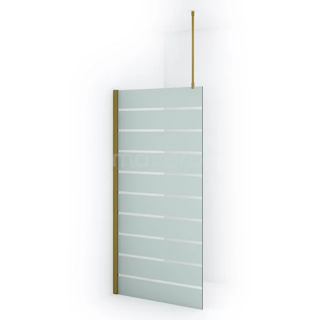 Diamond Inloopdouche | 100 cm Goud Helder met matte strepen Vaste wand IDA10716GGN