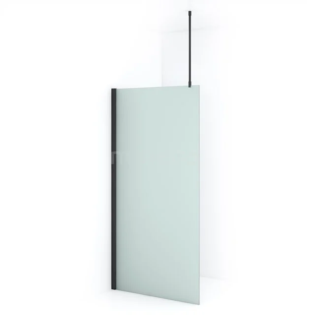 Diamond Inloopdouche | 100 cm Zwart chroom Matglas Vaste wand IDA10717BCN