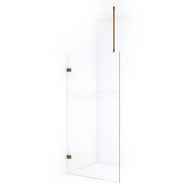 Diamond Inloopdouche | 100 cm Koper Helder glas Vaste wand IDA10720KP