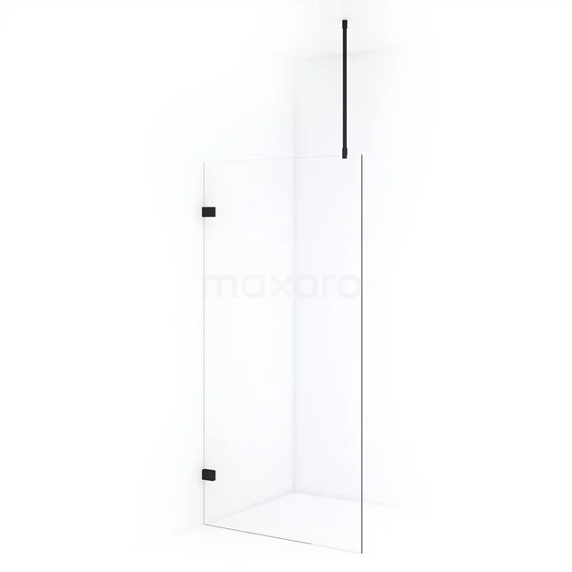 Diamond Inloopdouche | 100 cm Mat zwart Helder glas Vaste wand IDA10720MB