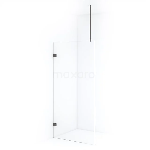 Diamond Inloopdouche | 100 cm Zwart metaal Helder glas Vaste wand IDA10720ZM