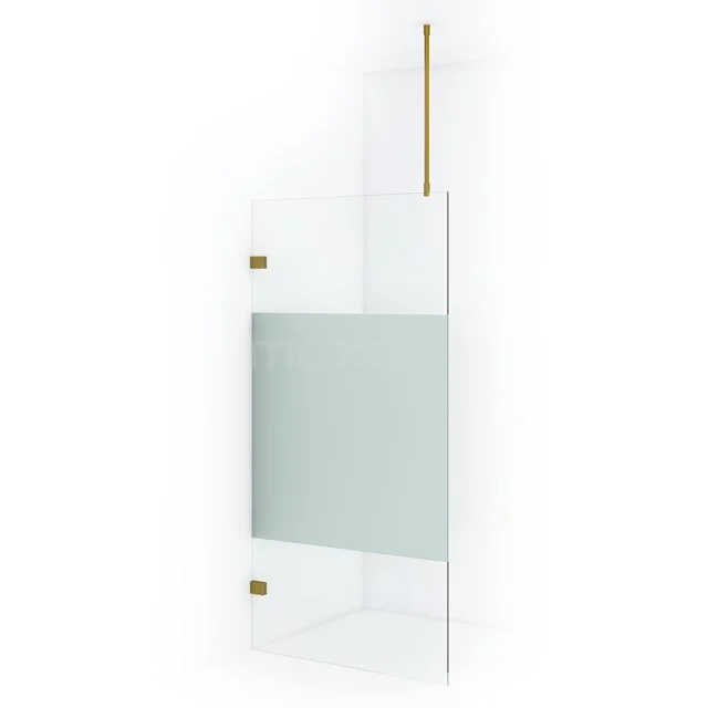 Diamond Inloopdouche | 100 cm Goud Helder met matte strook Vaste wand IDA10723GG