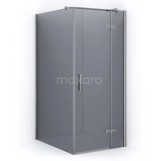 Pearl Shower enclosure | 120x100 cm Chrome Smoke glass Pivot door Rectangle CPB1264321C Corner shower cabin in clear glass with aluminium profiles, minimalist design. Perfect for a modern bathroom.