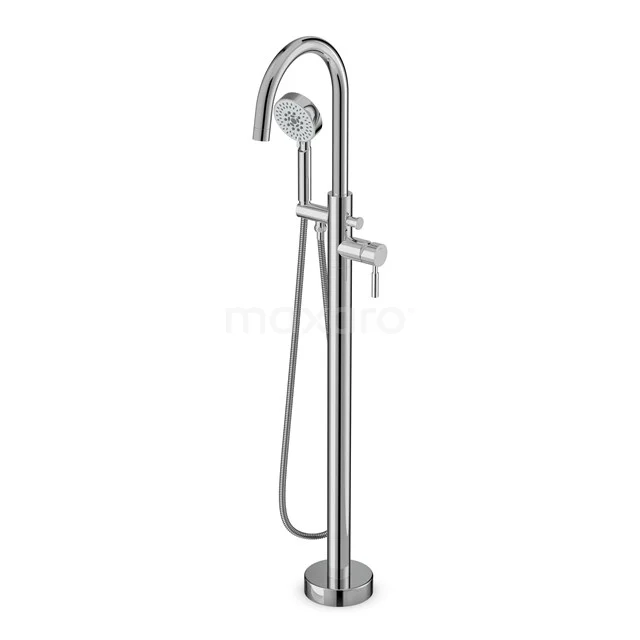 Radius Freistehende Badewannenarmatur | Chrom Einhebelmischer mit Handbrause BSG-5503-00002 Freistehende chromatische Badewannenarmatur mit runder Form und Handbrause, ideal für moderne Bäder mit luxuriöser Sanitäranlagen.
