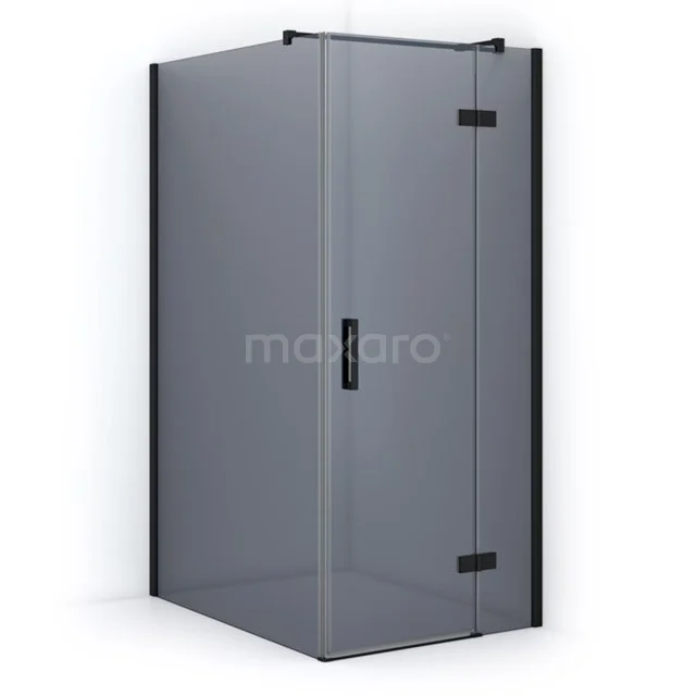 Pearl Shower enclosure | 120x90 cm Matte black Smoke glass Pivot door Rectangle CPB1263321M Corner shower cabin matte black, frosted glass, sleek design, ideal for modern bathrooms.