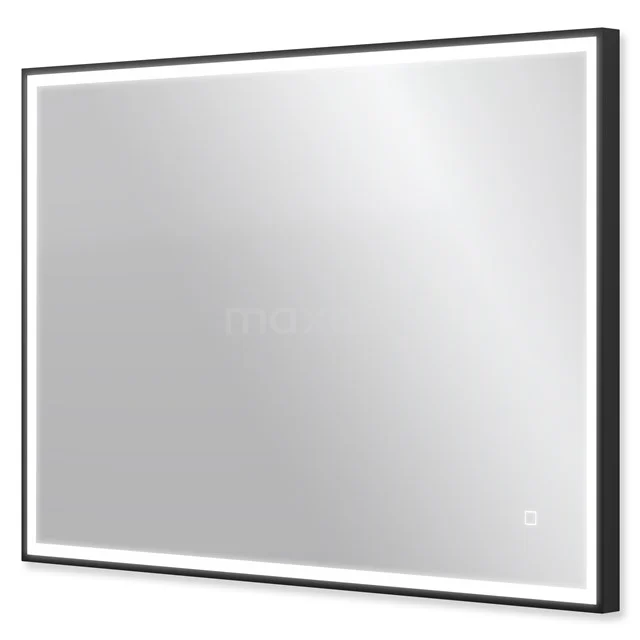 Vivo Badezimmerspiegel mit LED-Beleuchtung | schwarz 100x70cm M40-1000-43180 Rechteckiger Spiegel mit Schwarz Rahmen und LED-Beleuchtung, ideal als stilvolles und funktionales Badezimmeraccessoire.