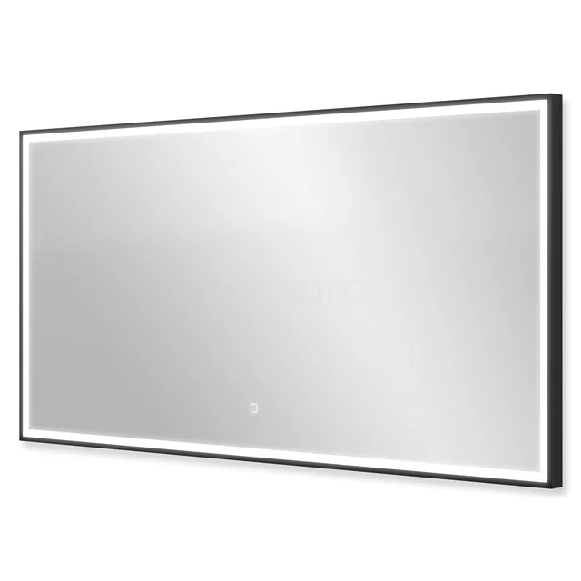 Vivo Badezimmerspiegel mit LED-Beleuchtung | schwarz 140x70cm M40-1400-43180 Rechteckiger LED-Badezimmerspiegel mit Schwarz Rahmen, dimmbares Licht und Touch-Bedienung, modernes Design.