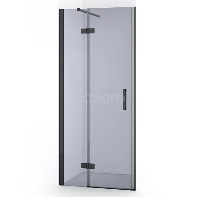 Diamond Shower door | 80 cm Black chrome Smoke glass Pivot door DDB21351111BCN