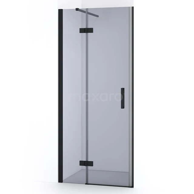 Diamond Shower door | 80 cm Matte black Smoke glass Pivot door DDB21351111MB
