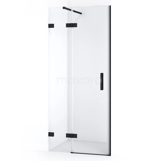 Duschtür Diamond 80cm aus klarem Sicherheitsglas Matt Schwarz DDB21351120MB Glasene Duschtür mit Schwarz metallischen Akzenten, elegantes Design, ideal für moderne Bäder.