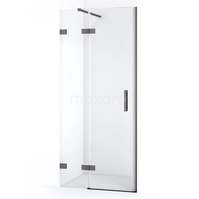 Diamond Shower door | 80 cm Black metal Clear glass Pivot door DDB21351120ZM