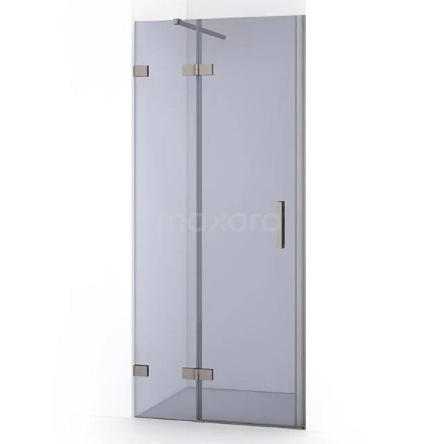 Glas Duschtür mit klarem Sicherheitsglas und metallenen Scharnieren, ideal als moderne Ergänzung zum Badezimmer.