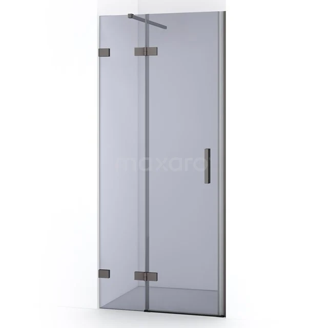 Diamond Shower door | 80 cm Black metal Smoke glass Pivot door DDB21351121ZM