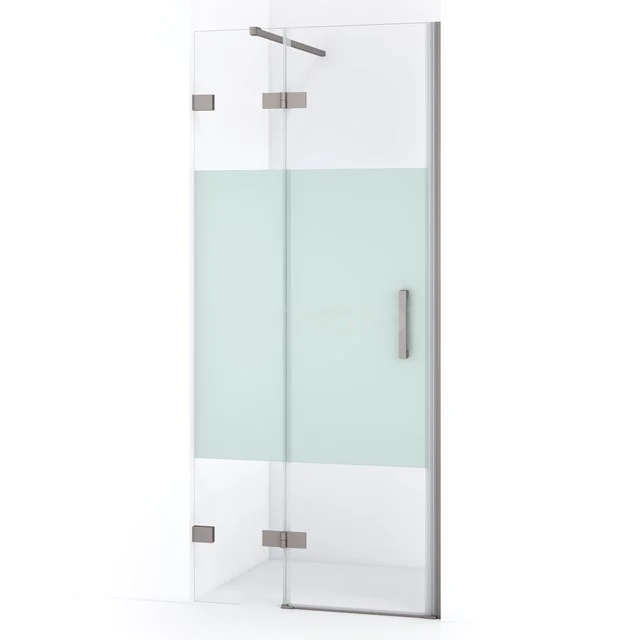 Diamond Shower door | 80 cm Stainless steel Clear with matt strip Pivot door DDB21351123BR