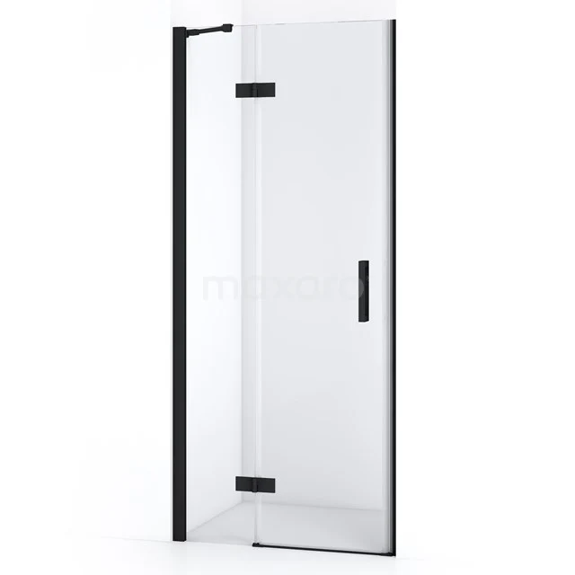 Glasene Duschtür mit Schwarz Rahmen, minimalistisches Design, ideal für moderne Badezimmerinterieurs.