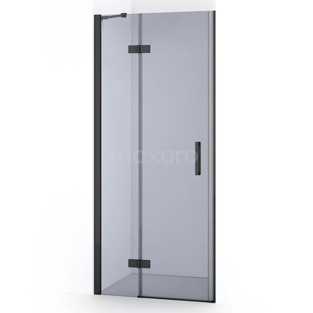 Diamond Shower door | 80 cm Black chrome Smoke glass Pivot door DDB21351211BCN